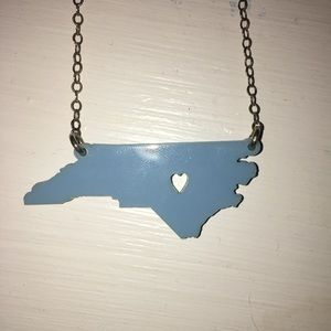 North Carolina State necklace in Carolina Blue